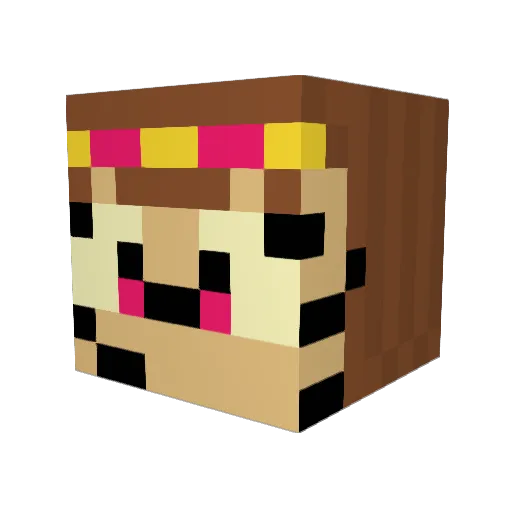 kitsune_012 Minecraft avatar head, 3D render