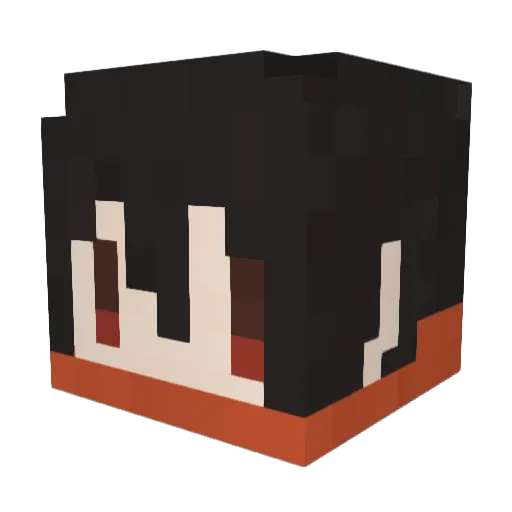 kitsune_iro Minecraft avatar head, 3D render