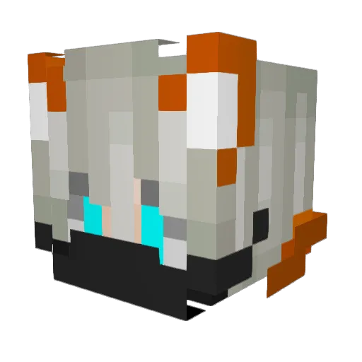kitsunetai Minecraft avatar head, 3D render