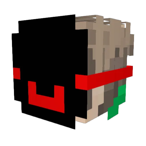 kitswolf_off Minecraft avatar head, 3D render