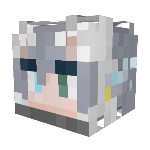 kitten_345 Minecraft avatar head, 3D render
