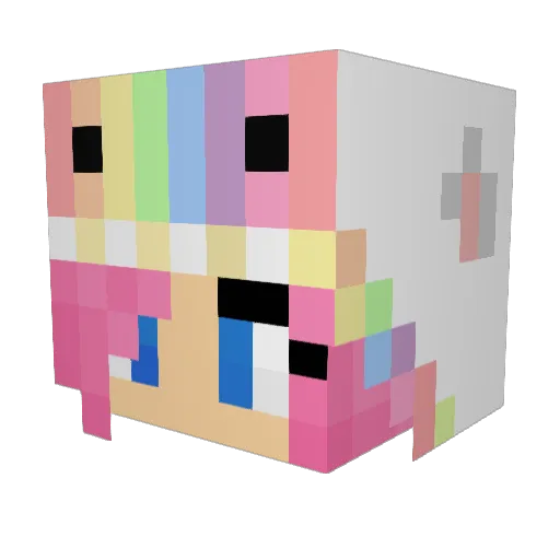 kittendog Minecraft avatar head, 3D render