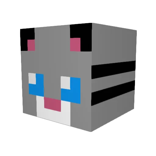 kittentastic Minecraft avatar head, 3D render