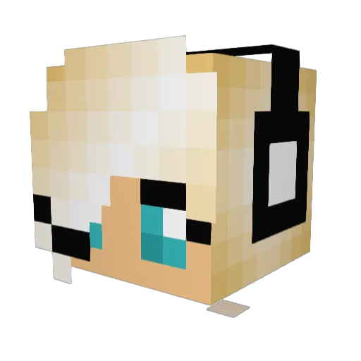 kitti101 Minecraft avatar head, 3D render