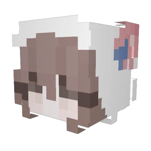 kittipws Minecraft avatar head, 3D render