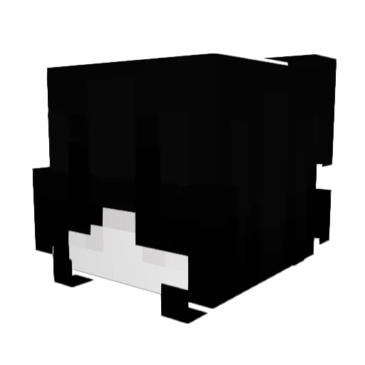 kitty Minecraft avatar head, 3D render