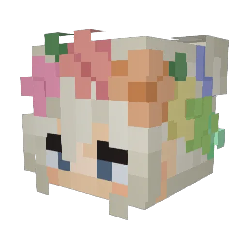 kittygolucky Minecraft avatar head, 3D render