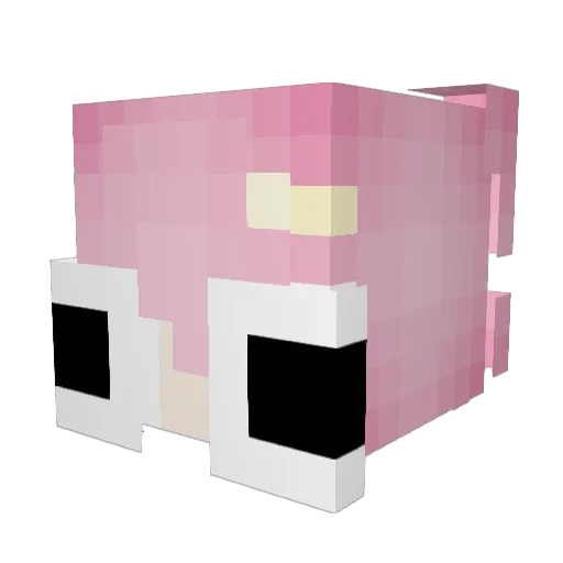 kittyplushie Minecraft avatar head, 3D render