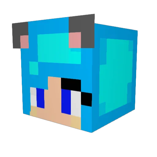 kittystache Minecraft avatar head, 3D render