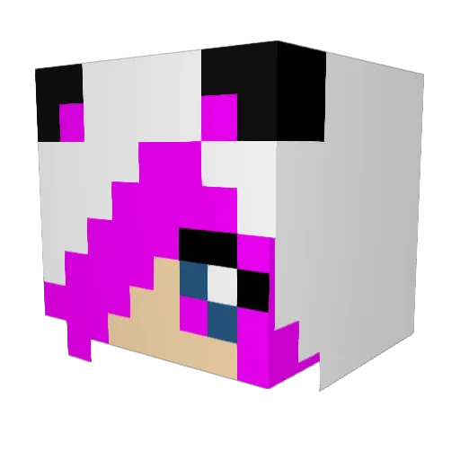 kittyykitten Minecraft avatar head, 3D render