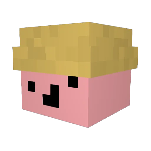 kitunenko Minecraft avatar head, 3D render