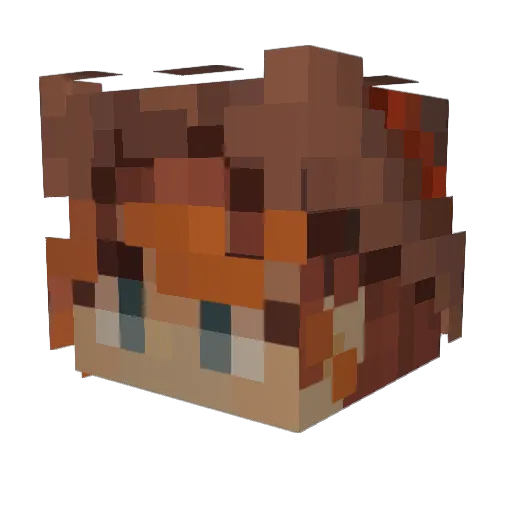 kitxunya Minecraft avatar head, 3D render