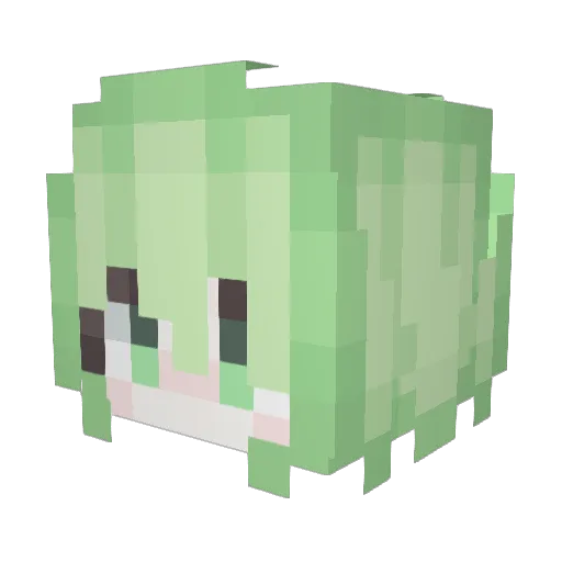 kiu_ki Minecraft avatar head, 3D render