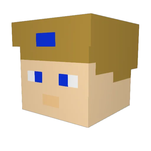 kiwi1990 Minecraft avatar head, 3D render