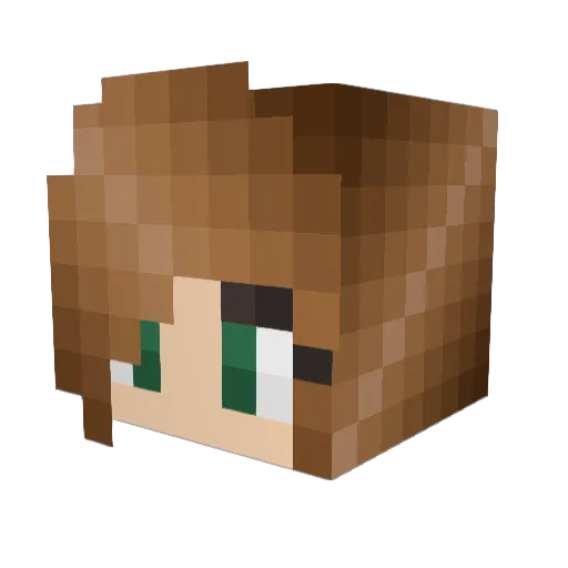 kiwibestfruit Minecraft avatar head, 3D render