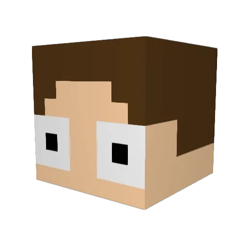 kiwimars Minecraft avatar head, 3D render