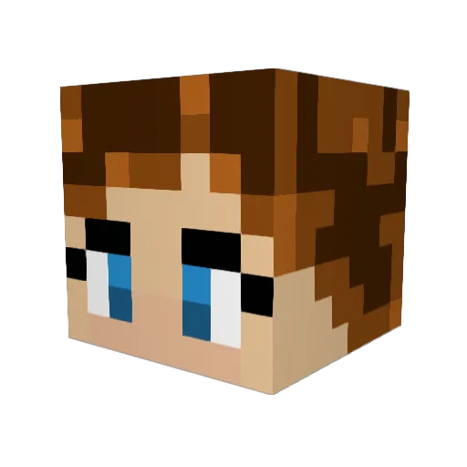 kiwiris Minecraft avatar head, 3D render