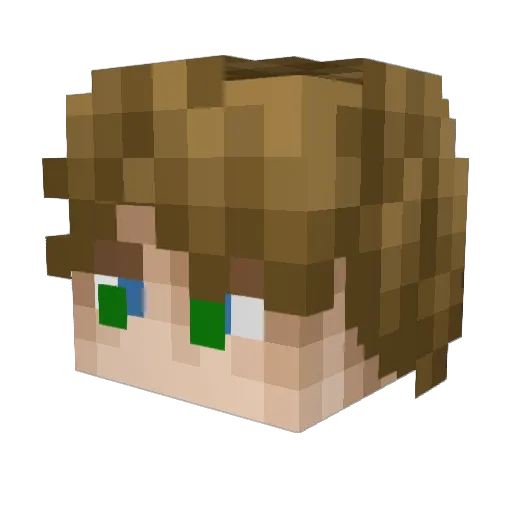 kiwly Minecraft avatar head, 3D render