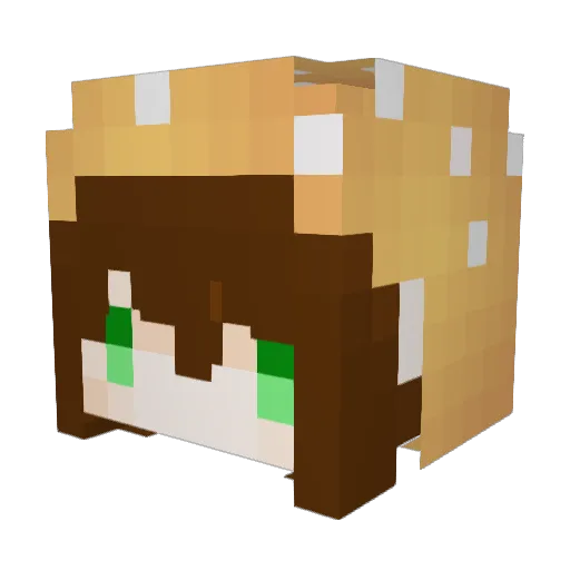 kizuotc Minecraft avatar head, 3D render