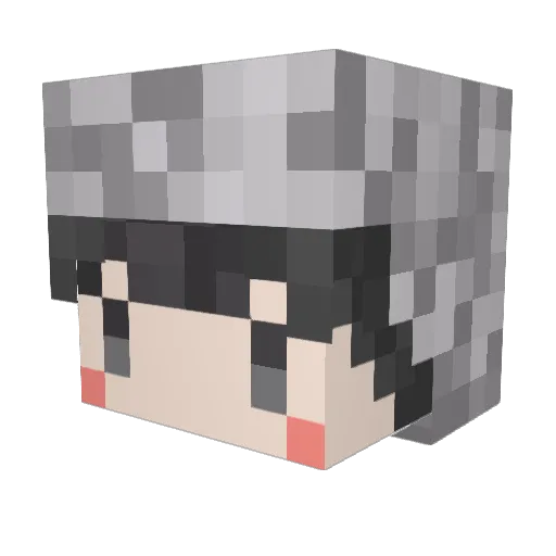 kj200550414 Minecraft avatar head, 3D render