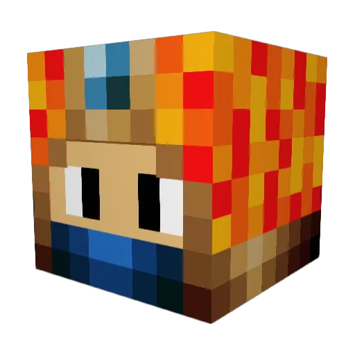 kjmine Minecraft avatar head, 3D render