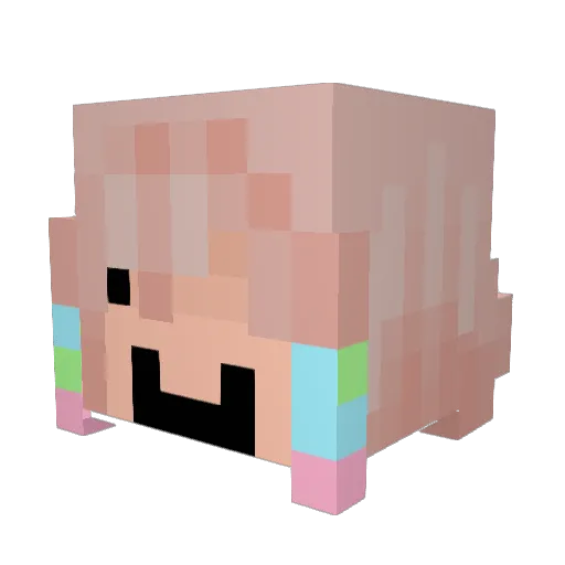 kjumi Minecraft avatar head, 3D render
