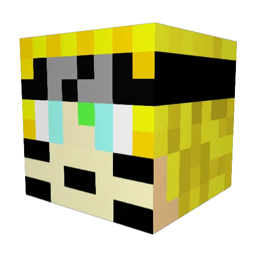 kkBaby Minecraft avatar head, 3D render