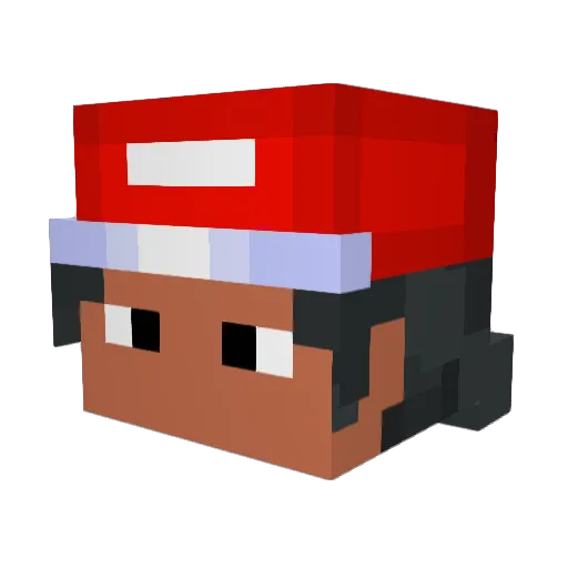 kkVerse Minecraft avatar head, 3D render