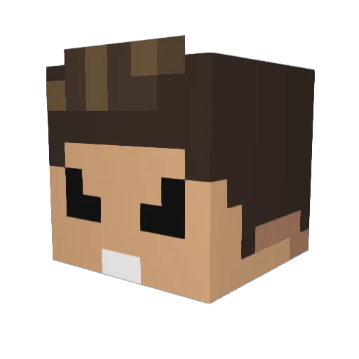 kkamil Minecraft avatar head, 3D render
