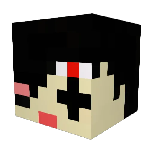 kkddkk Minecraft avatar head, 3D render