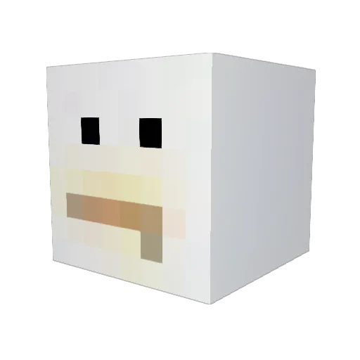 kkikiiru Minecraft avatar head, 3D render