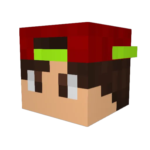 kkinaoBr Minecraft avatar head, 3D render
