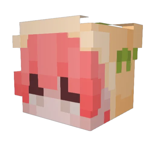 kkkia Minecraft avatar head, 3D render