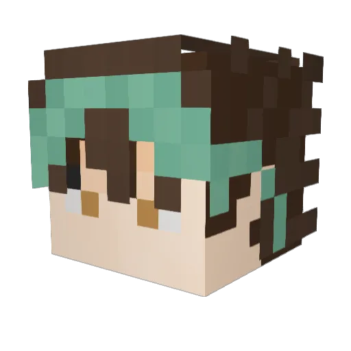 kkomazori Minecraft avatar head, 3D render