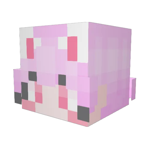 kkomyangi Minecraft avatar head, 3D render