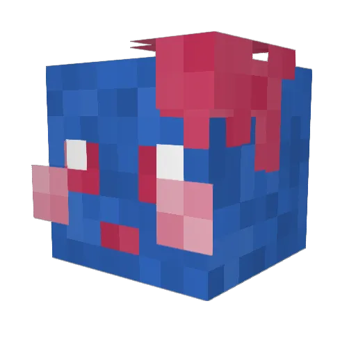 kkongja Minecraft avatar head, 3D render