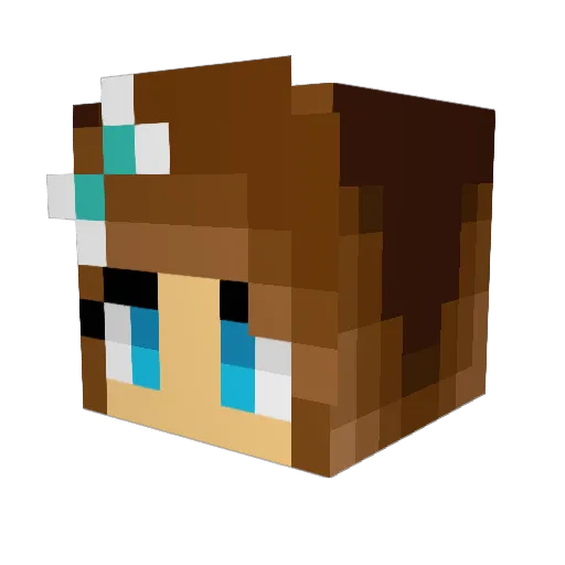 kksk Minecraft avatar head, 3D render