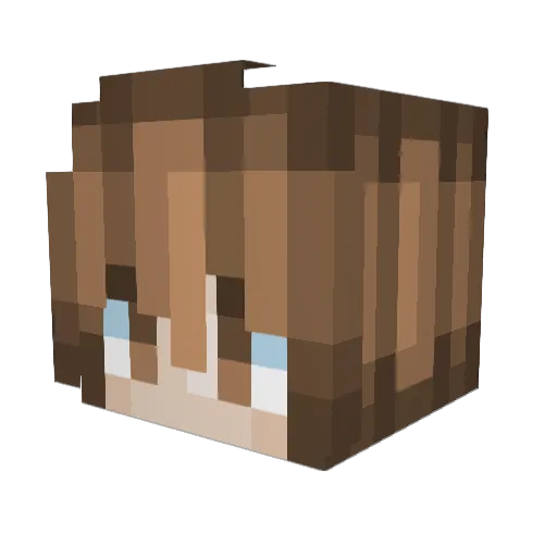 klaft Minecraft avatar head, 3D render