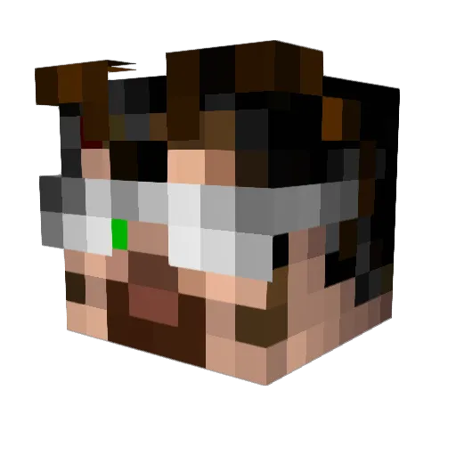 klaxsun Minecraft avatar head, 3D render