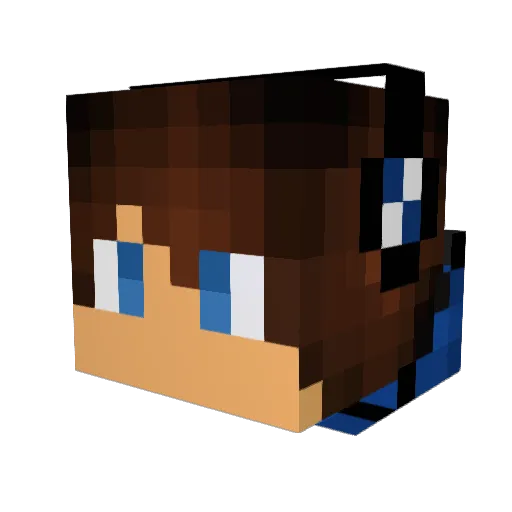 klaytos Minecraft avatar head, 3D render