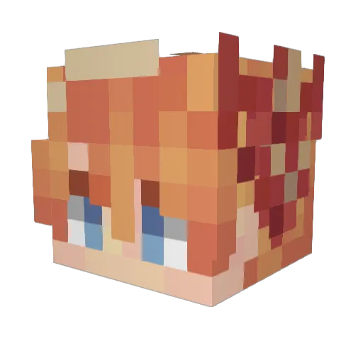 klck_back Minecraft avatar head, 3D render