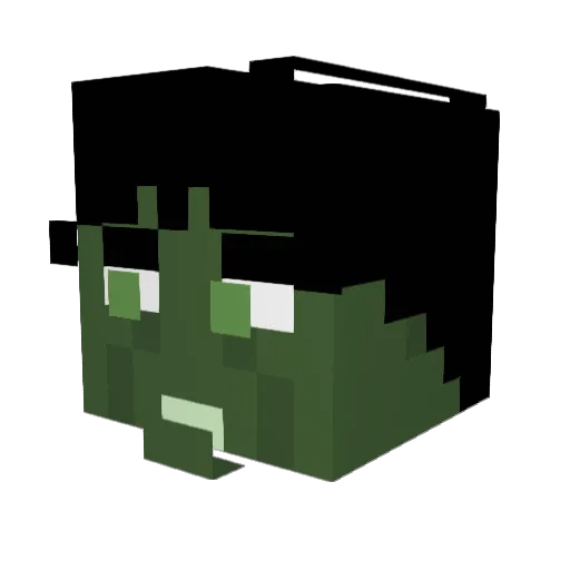 kleinerhulk Minecraft avatar head, 3D render