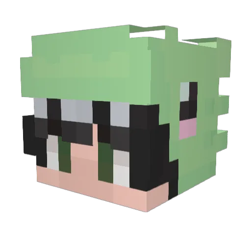 kleines_Panda Minecraft avatar head, 3D render