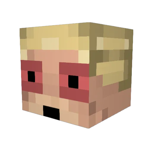 klemn Minecraft avatar head, 3D render