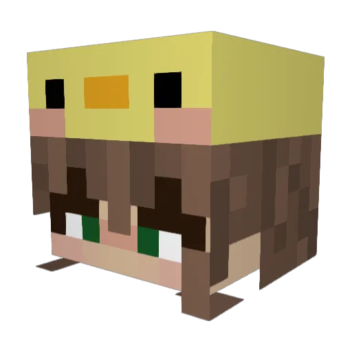 klpas_ Minecraft avatar head, 3D render