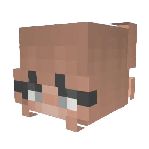 kluffie Minecraft avatar head, 3D render