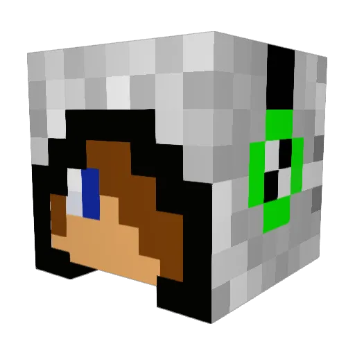 km7788 Minecraft avatar head, 3D render