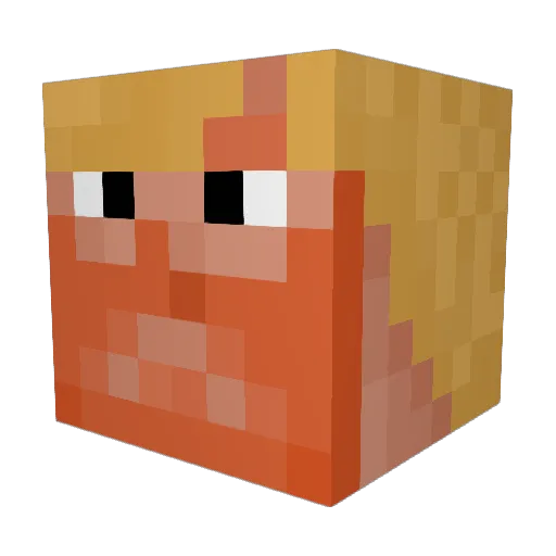 kmeca Minecraft avatar head, 3D render