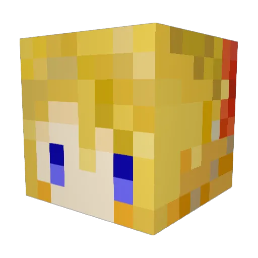 kmi7omq Minecraft avatar head, 3D render
