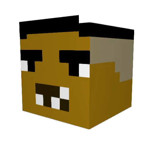 kmiok Minecraft avatar head, 3D render